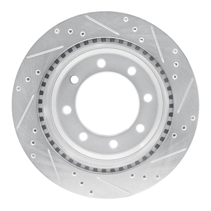 R1 Concepts R1 08-25 Ford E-150 Rear Left Drilled & Slotted Silver Brake Rotor