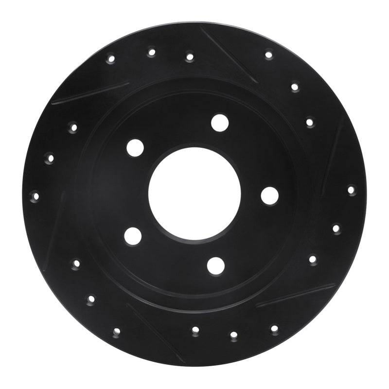 R1 Concepts R1 88-94 Buick Regal Rear Left Drilled & Slotted Black Brake Rotor