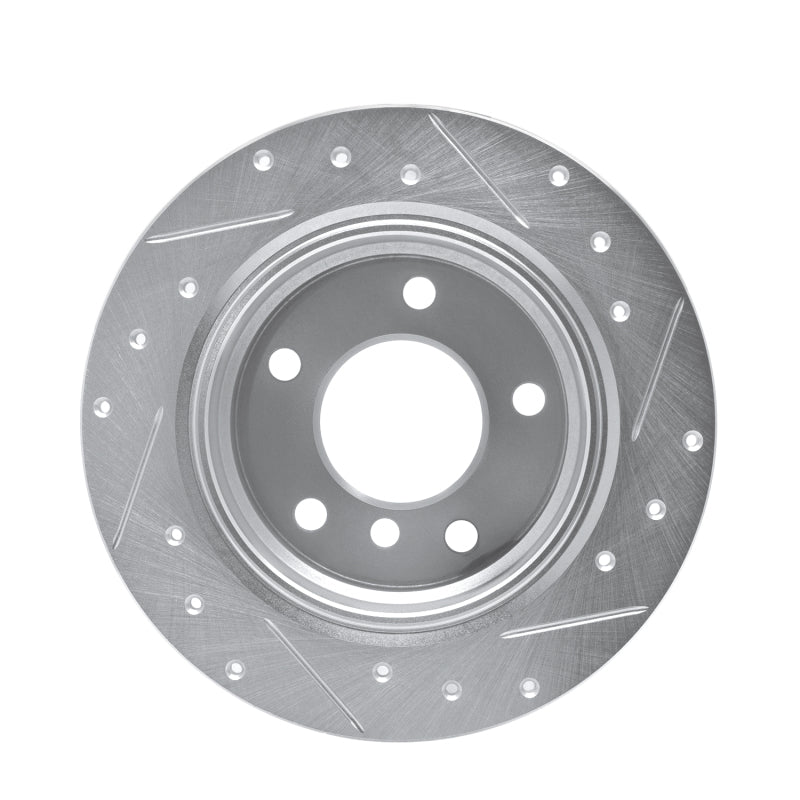 R1 Concepts R1 95-99 BMW 318TI Rear Left Drilled & Slotted Silver Brake Rotor