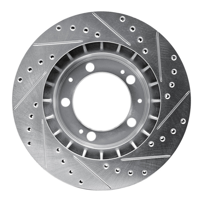 R1 Concepts R1 89-97 Porsche 911 Front Left Drilled & Slotted Silver Brake Rotor