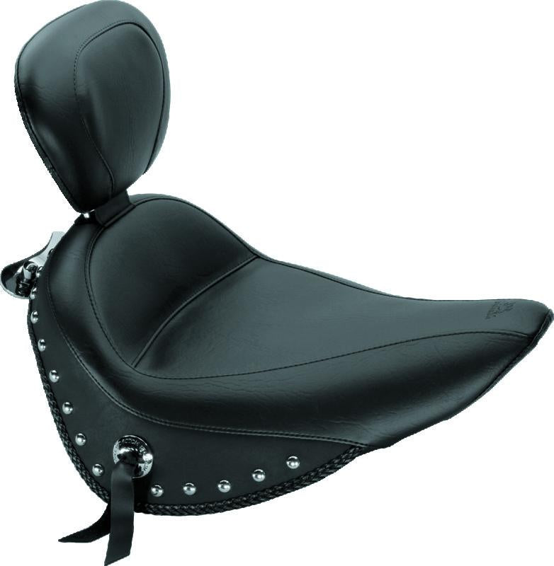Mustang Motorcycle Mustang 06-17 Harley Softail Wide Tire (200mm) Tripper Solo Seat Diamond Stitch - Distressed Brown