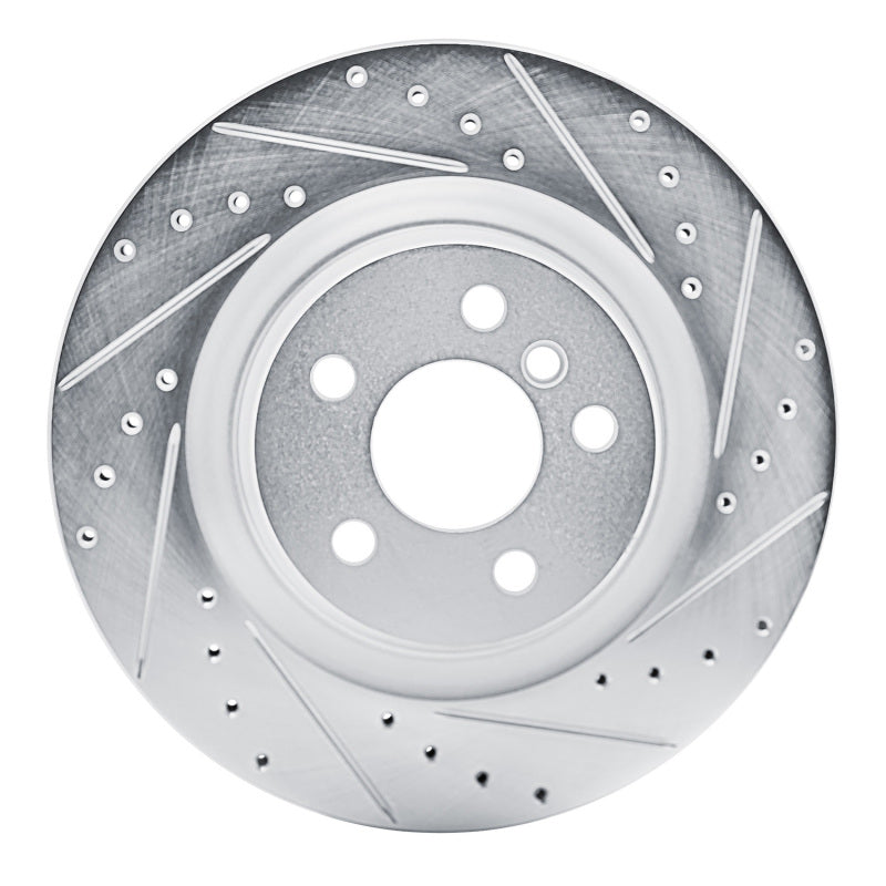 R1 Concepts R1 19-24 BMW X2 Rear Right Drilled & Slotted Silver Brake Rotor