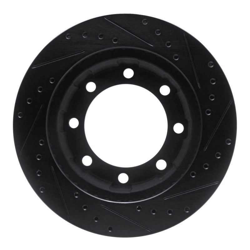 R1 Concepts R1 80-94 Ford F-250 4WD (Excl Super Duty) Front Left Drilled & Slotted Black Brake Rotor