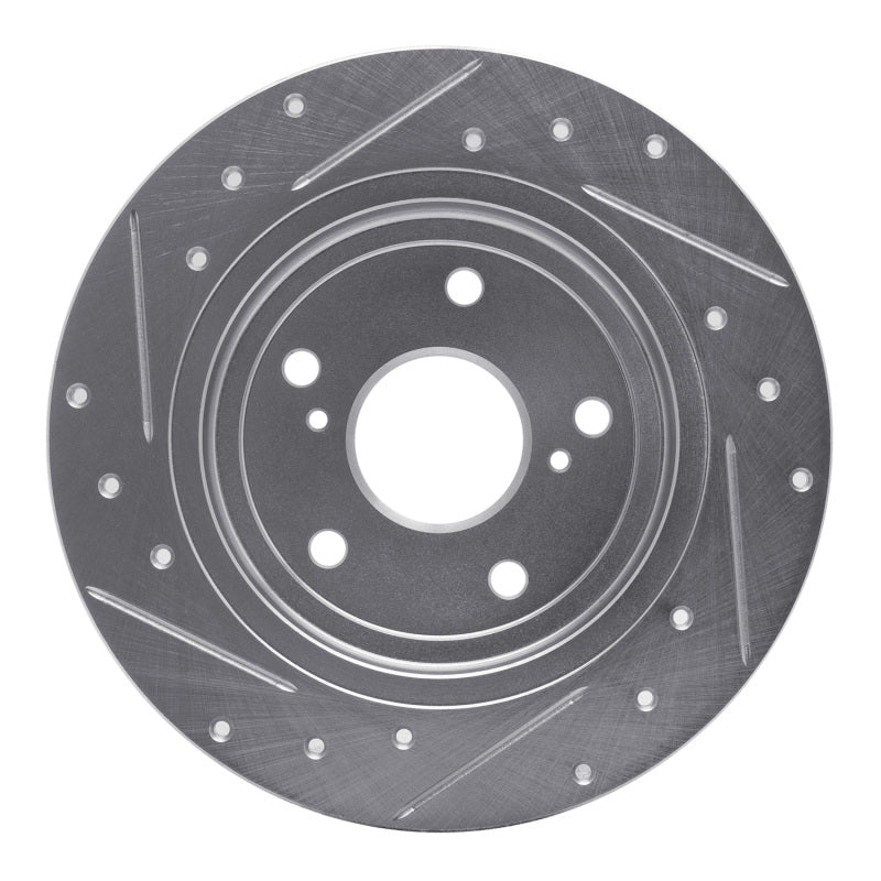 R1 Concepts R1 07-14 Suzuki SX4 Rear Right Drilled & Slotted Silver Brake Rotor