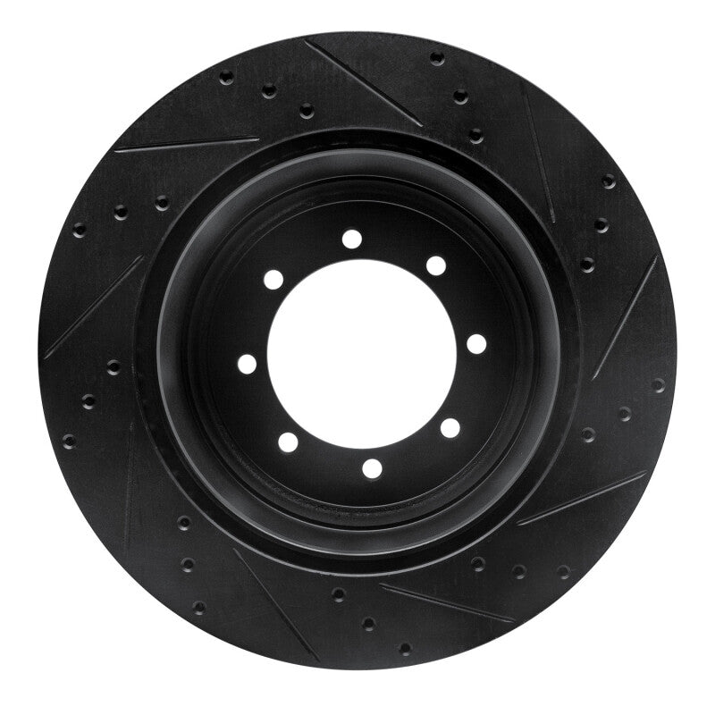 R1 Concepts R1 11-22 Ford F-350 Super Duty 2WD Rear Left Drilled & Slotted Black Brake Rotor