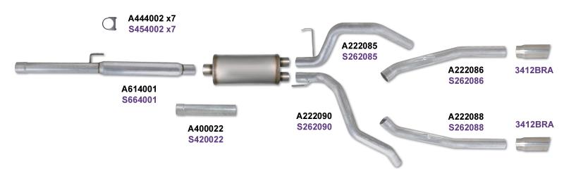 Diamond Eye Performance Diamond Eye KIT 3in Catback DUAL AL: DODGE 1500 2009-12 HEMI