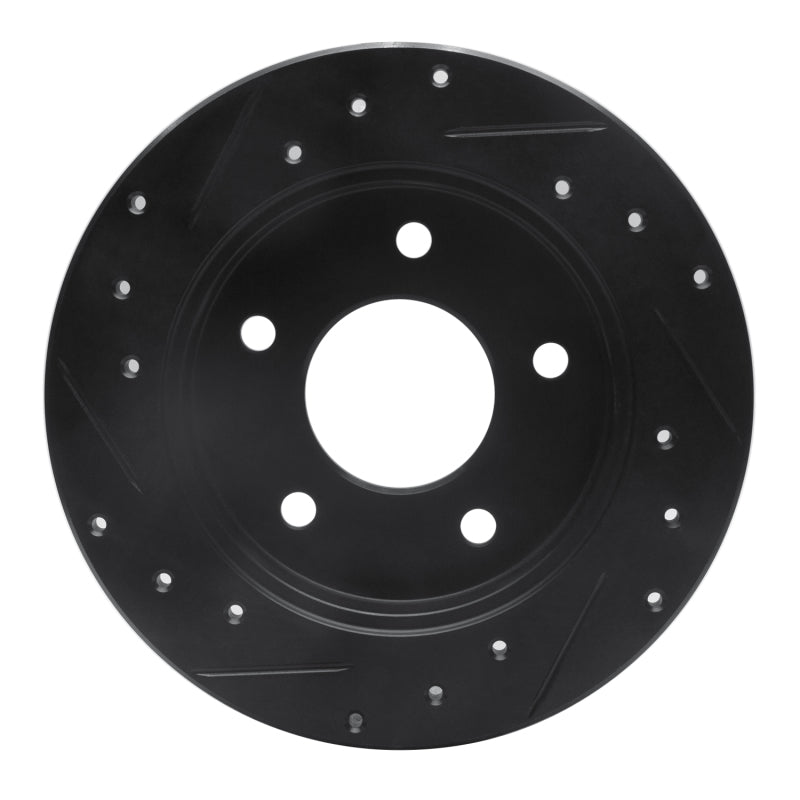 R1 Concepts R1 86-92 Buick Riviera Rear Right Drilled & Slotted Black Brake Rotor