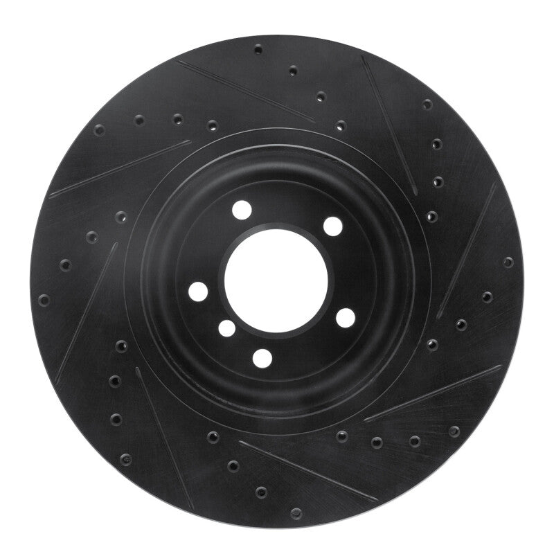 R1 Concepts R1 11-16 BMW Z4 Front Left Drilled & Slotted Black Brake Rotor