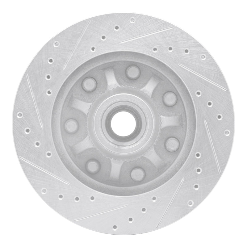 R1 Concepts R1 97-04 Ford F-150 RWD Front Right Drilled & Slotted Silver Brake Rotor