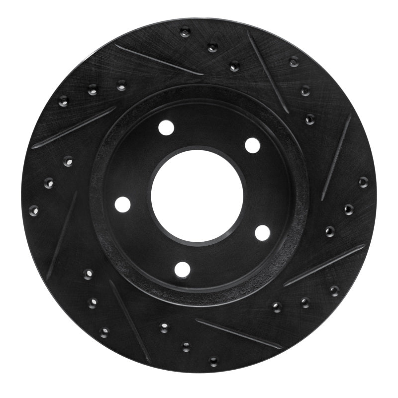 R1 Concepts R1 77-80 Buick Electra Rear Left Drilled & Slotted Black Brake Rotor