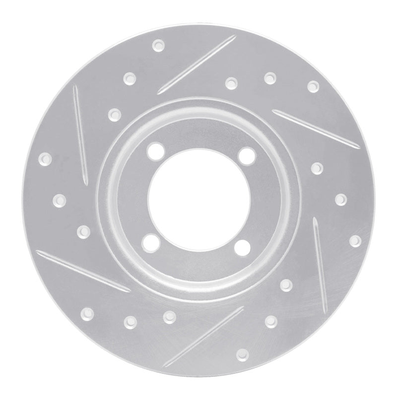 R1 Concepts R1 74-87 Dodge COLT Front Right Drilled & Slotted Silver Brake Rotor