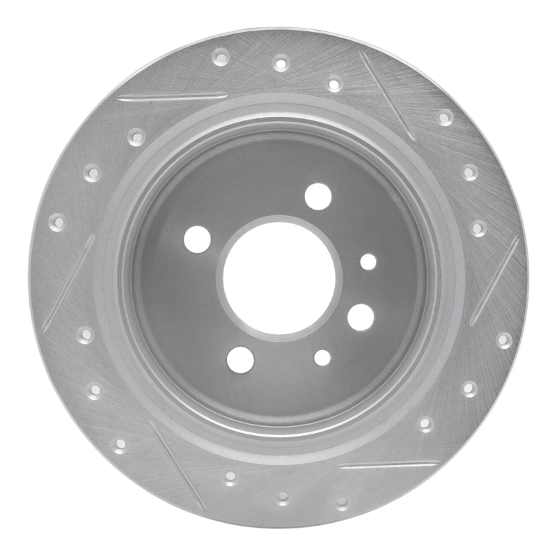 R1 Concepts R1 84-91 BMW 325IS Rear Left Drilled & Slotted Silver Brake Rotor