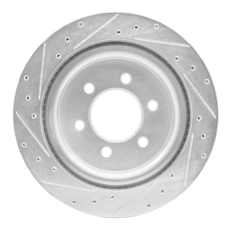 R1 Concepts R1 21-25 Ford F-150 Lightning Rear Right Drilled & Slotted Silver Brake Rotor