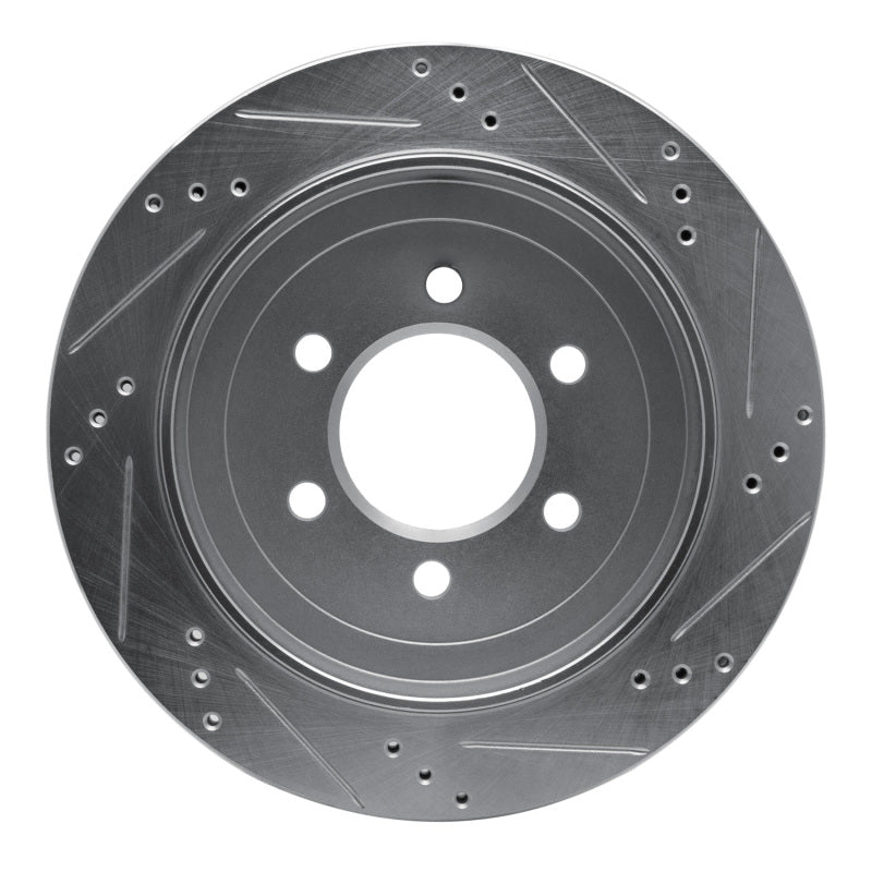 R1 Concepts R1 02-06 Ford Expedition Rear Left Drilled & Slotted Silver Brake Rotor