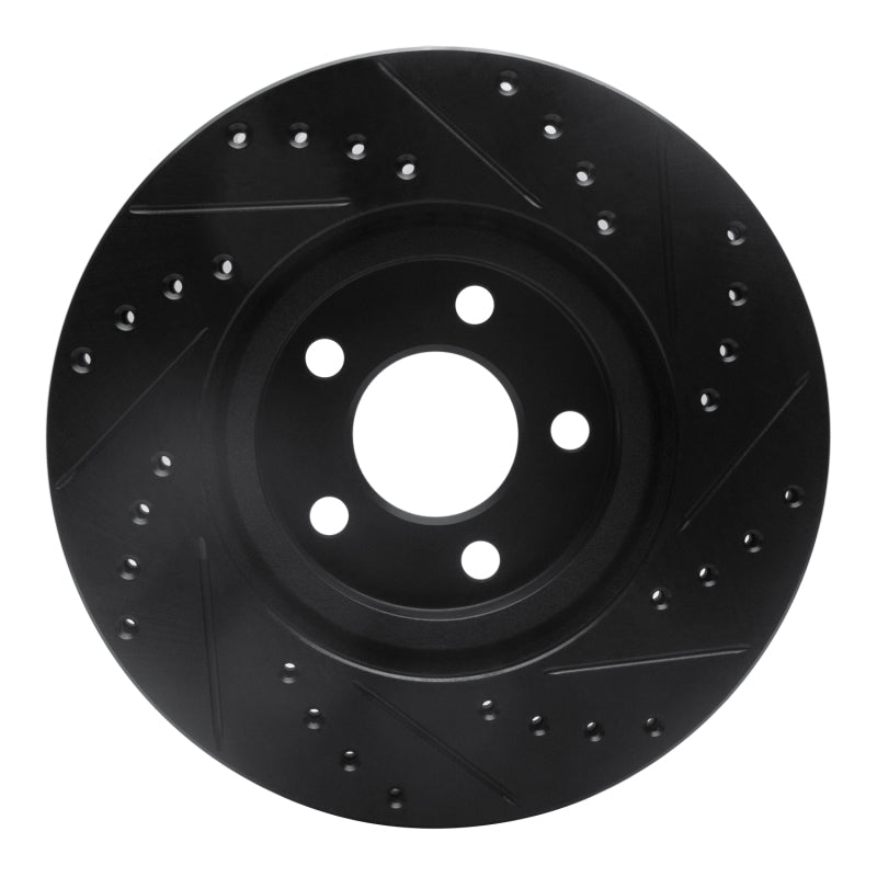 R1 Concepts R1 03-09 Chrysler PT Cruiser Front Left Drilled & Slotted Black Brake Rotor
