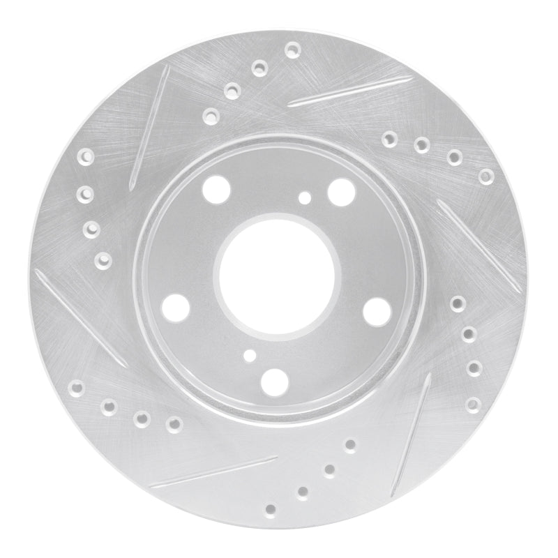 R1 Concepts R1 92-01 Toyota Camry Front Right Drilled & Slotted Silver Brake Rotor