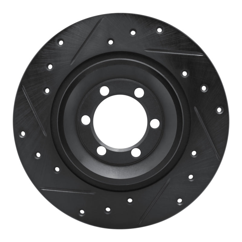 R1 Concepts R1 81-89 Alfa Romeo Milano Rear Left Drilled & Slotted Black Brake Rotor