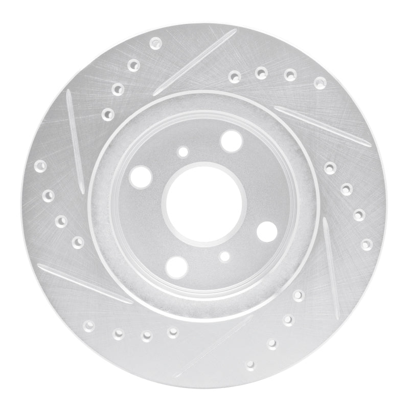 R1 Concepts R1 92-95 Toyota Paseo Front Right Drilled & Slotted Silver Brake Rotor