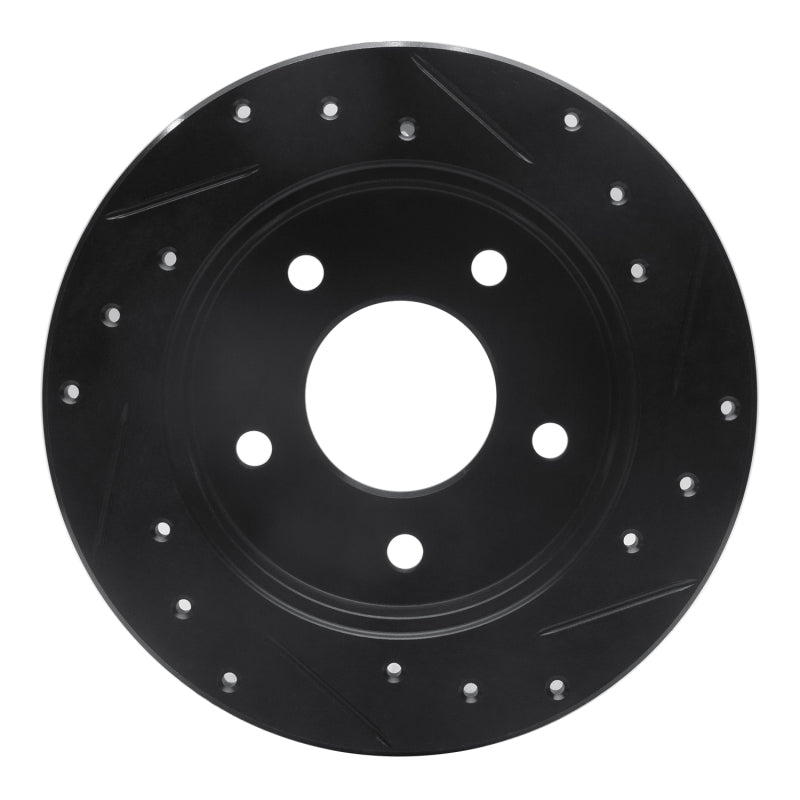 R1 Concepts R1 86-92 Buick Reatta Rear Left Drilled & Slotted Black Brake Rotor