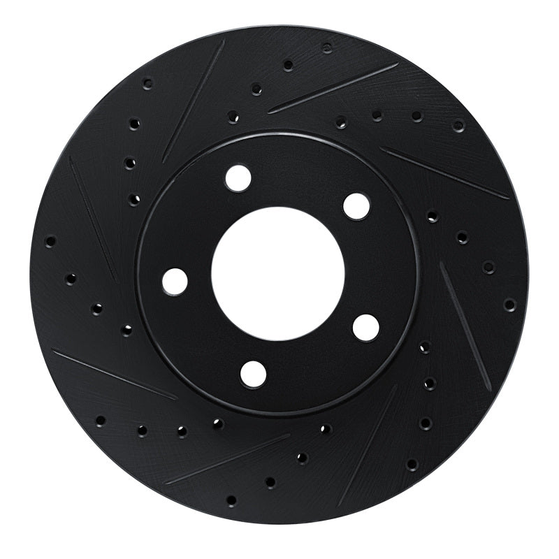 R1 Concepts R1 87-90 Chrysler Town & Country Front Left Drilled & Slotted Black Brake Rotor