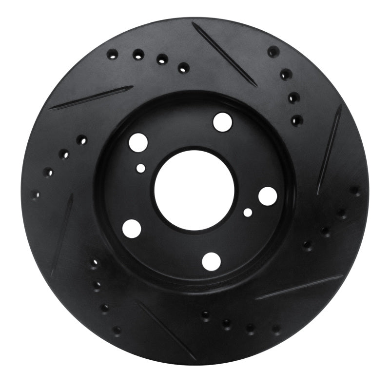 R1 Concepts R1 92-01 Toyota Camry Front Left Drilled & Slotted Black Brake Rotor