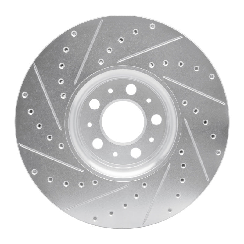R1 Concepts R1 03-14 Volvo XC90 Front Right Drilled & Slotted Silver Brake Rotor