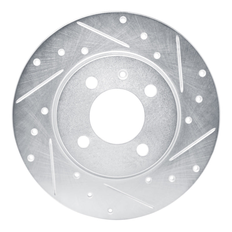 R1 Concepts R1 84-97 Audi Coupe Front Right Drilled & Slotted Silver Brake Rotor