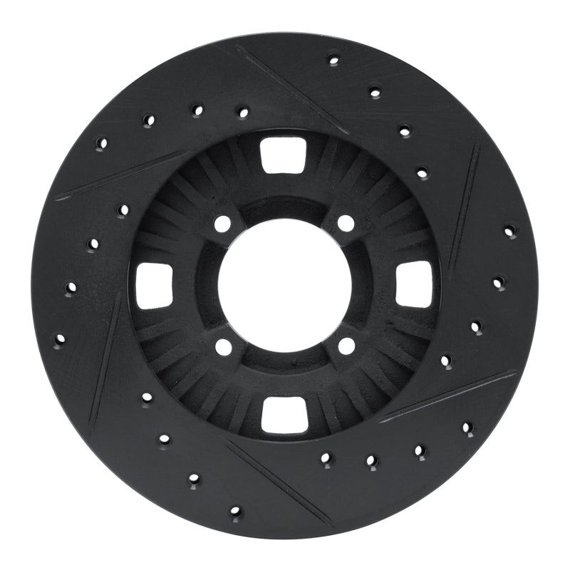 R1 Concepts R1 83-89 Isuzu Impulse Front Left Drilled & Slotted Black Brake Rotor
