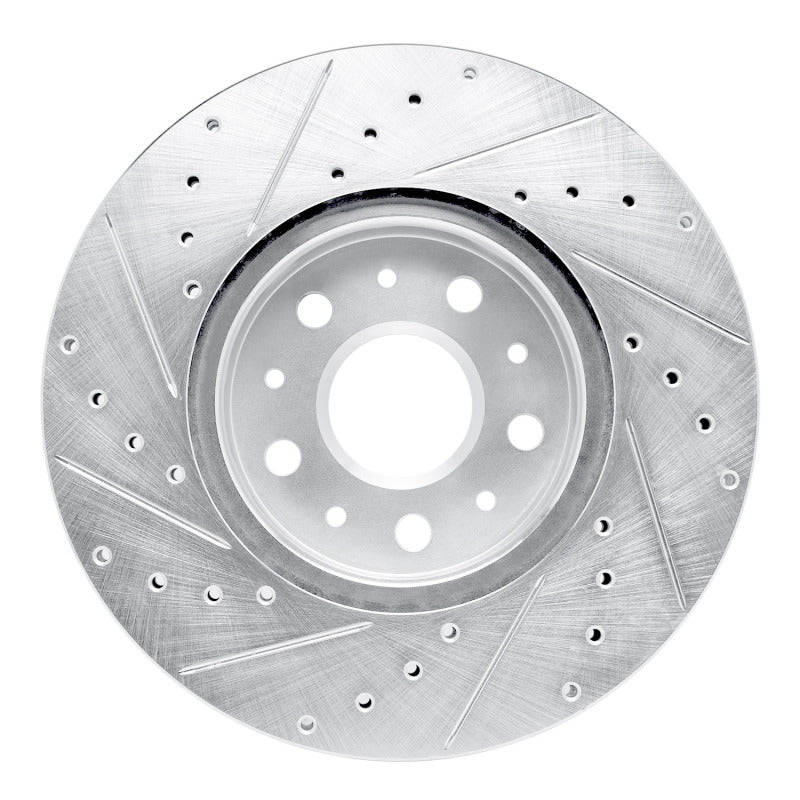 R1 Concepts R1 14-20 Cadillac CT6 Front Right Drilled & Slotted Silver Brake Rotor