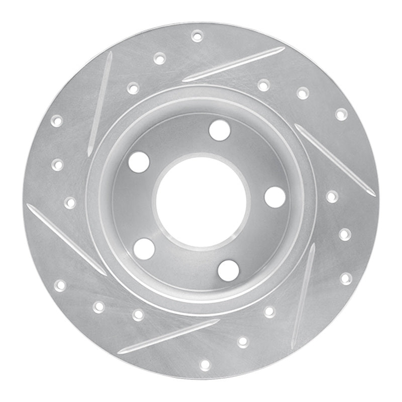R1 Concepts R1 99-02 Audi A6 Quattro Rear Right Drilled & Slotted Silver Brake Rotor