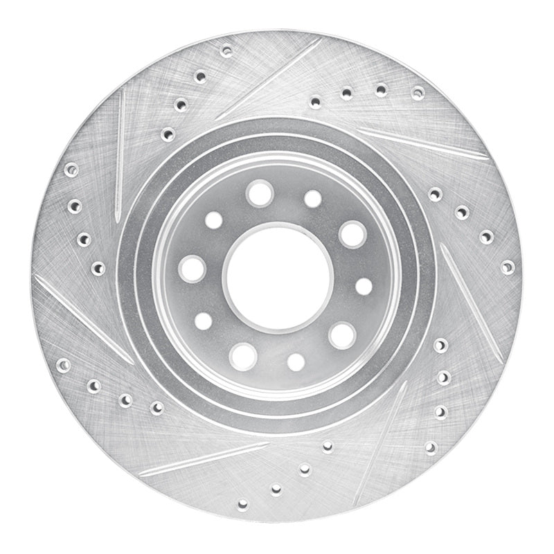 R1 Concepts R1 05-09 Ford Five Hundred Front Right Drilled & Slotted Silver Brake Rotor