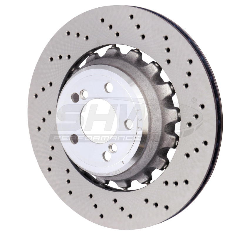 SHW Performance SHW 15-18 BMW X5 M 4.4L Right Rear Cross-Drilled Lightweight Brake Rotor (34212284904)