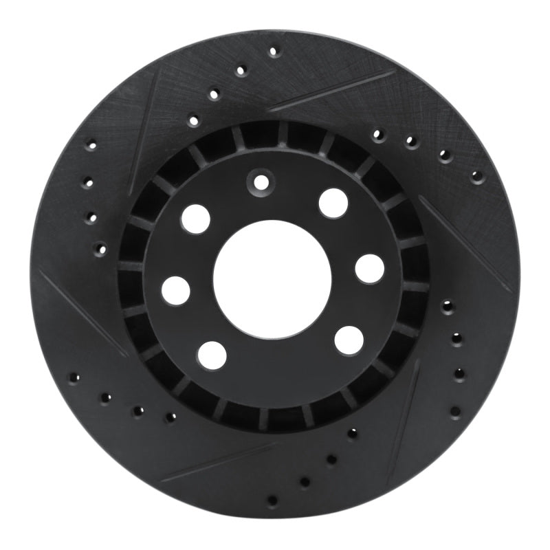 R1 Concepts R1 88-02 Daewoo Lanos Front Left Drilled & Slotted Black Brake Rotor
