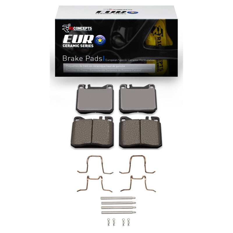 R1 Concepts R1 79-85 Mercedes-Benz 500SEL Front Euro Ceramic Pads & Hardware Kit