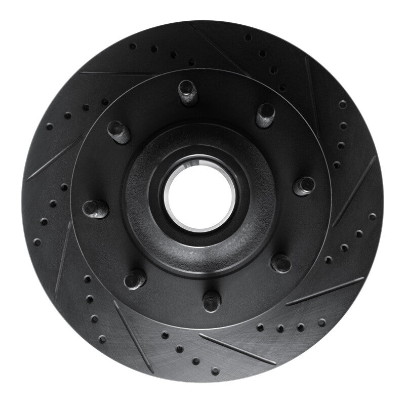 R1 Concepts R1 03-05 Ford F-350 Super Duty 2WD Front Right Drilled & Slotted Black Brake Rotor