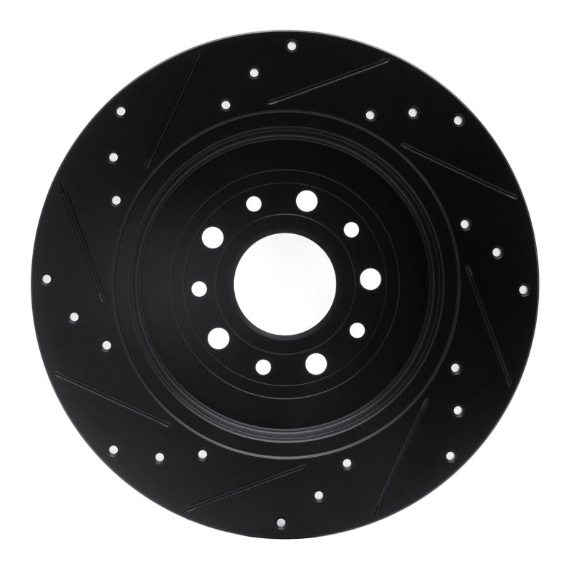 R1 Concepts R1 05-19 Ford Freestyle Rear Right Drilled & Slotted Black Brake Rotor
