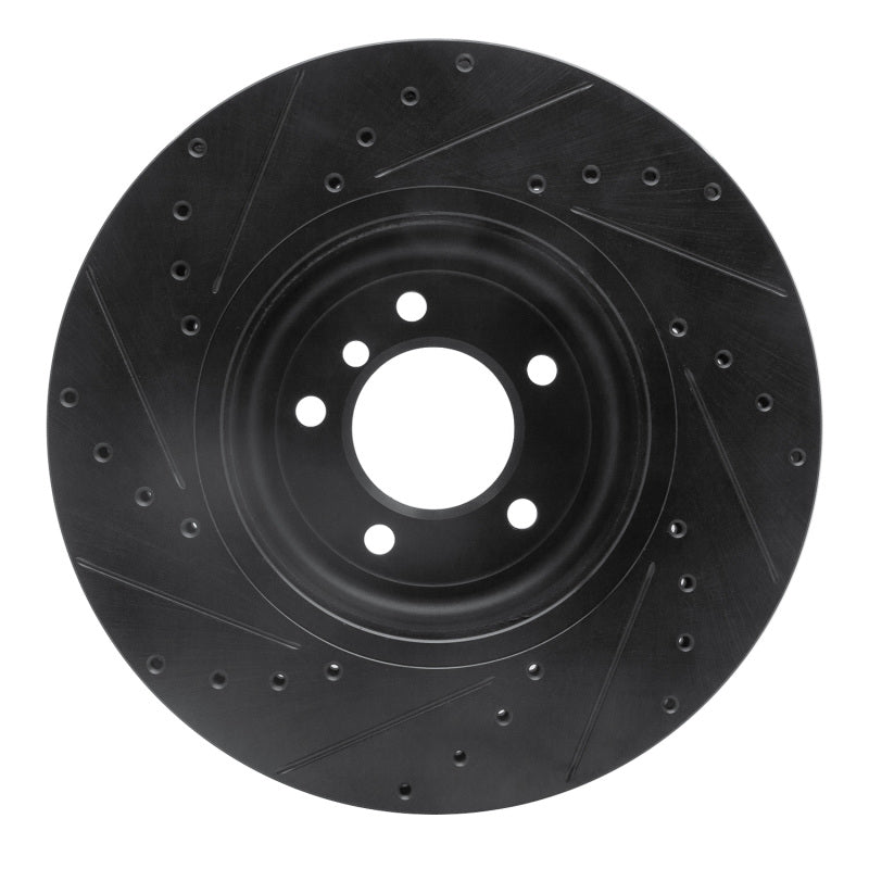 R1 Concepts R1 11-16 BMW Z4 Front Right Drilled & Slotted Black Brake Rotor