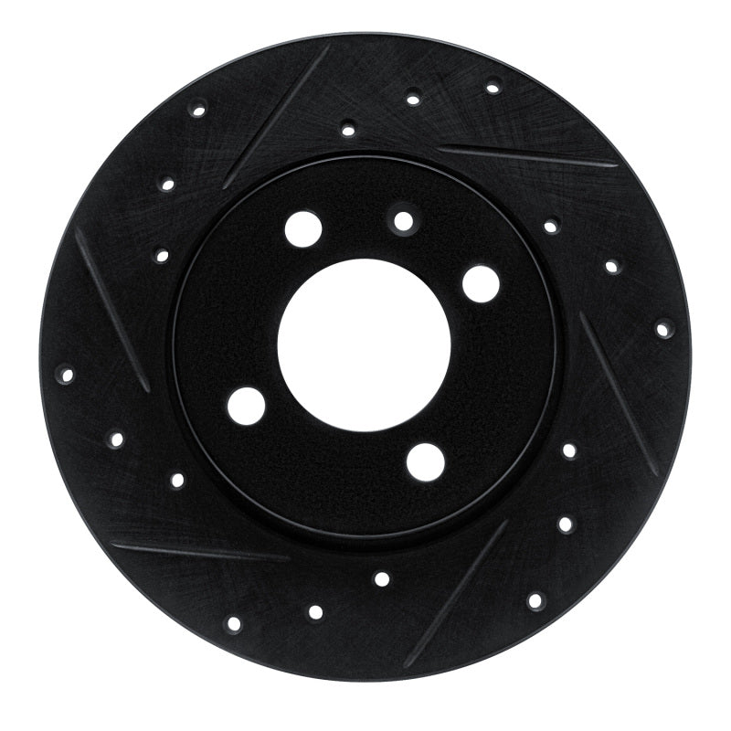 R1 Concepts R1 84-97 Audi Coupe Front Left Drilled & Slotted Black Brake Rotor