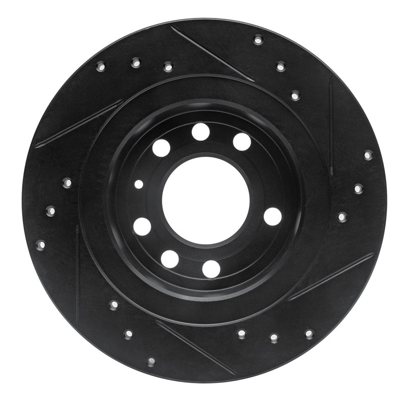 R1 Concepts R1 06-10 Pontiac Solstice Rear Left Drilled & Slotted Black Brake Rotor
