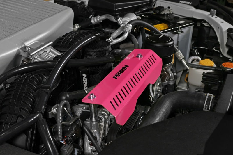 Perrin Performance PERRIN 22-26 Subaru WRX Pulley Cover - Hyper Pink (SHORT - For Use w/PERRIN AOS)