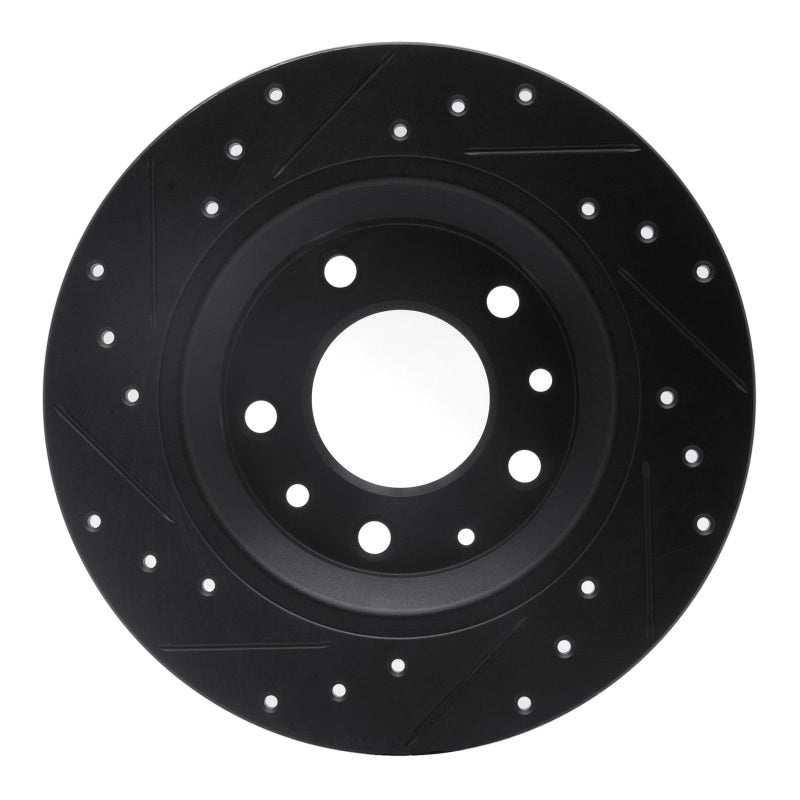 R1 Concepts R1 98-15 Ford Fusion Rear Right Drilled & Slotted Black Brake Rotor