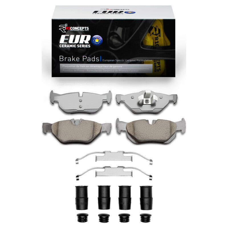 R1 Concepts R1 2006-2015 BMW 125i (Mexico) Rear R1 Euro Ceramic Pads & Hardware Kit