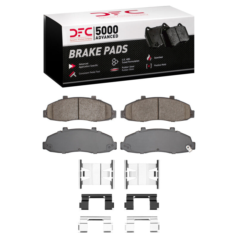 DFC 97-04 Ford F-150 RWD Front 5000 Advanced Ceramic Brake Pads and Hardware Kit