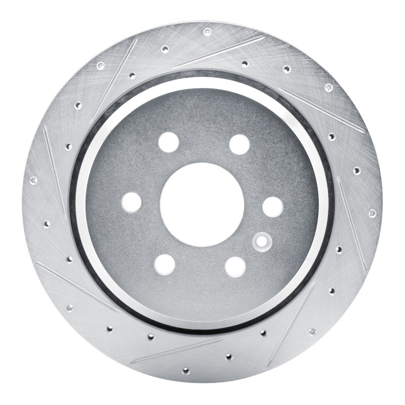 R1 Concepts R1 21-22 Chevrolet Colorado Rear Left Drilled & Slotted Silver Brake Rotor