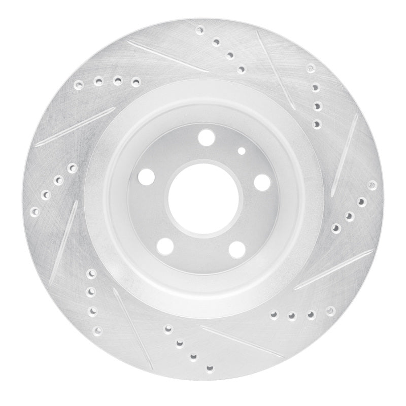 R1 Concepts R1 08-15 Audi TT Quattro RS Rear Left Drilled & Slotted Silver Brake Rotor