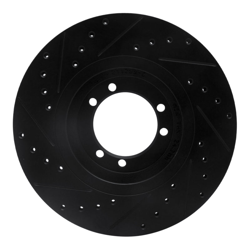 R1 Concepts R1 96-06 Hummer H1 Rear Right Front Right Drilled & Slotted Black Brake Rotor