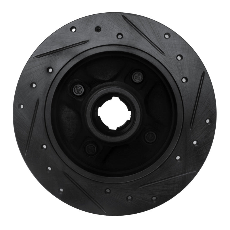 R1 Concepts R1 88-88 Nissan Maxima Rear Right Drilled & Slotted Black Brake Rotor