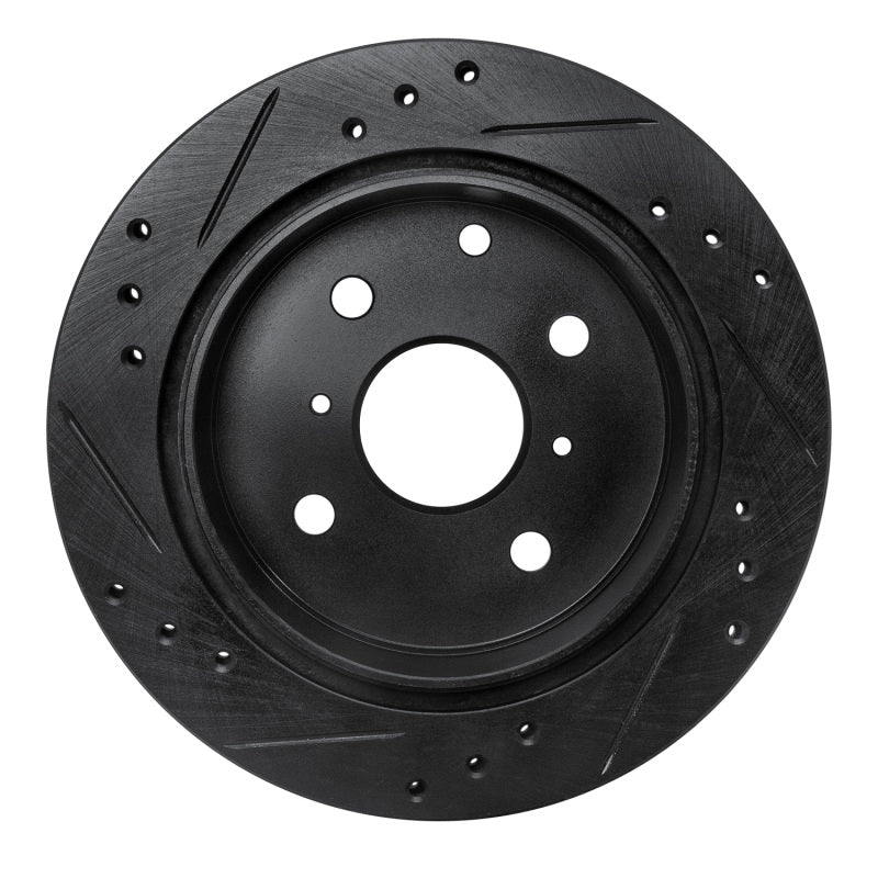 R1 Concepts R1 82-85 Toyota Celica Rear Right Drilled & Slotted Black Brake Rotor