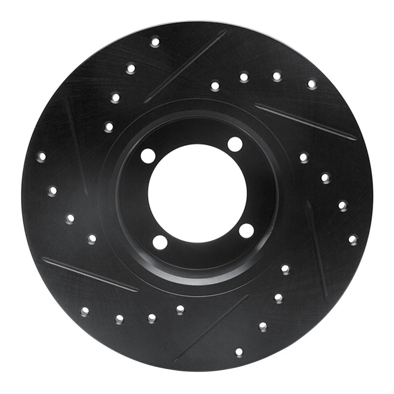 R1 Concepts R1 74-79 Lotus Elite Front Right Drilled & Slotted Black Brake Rotor