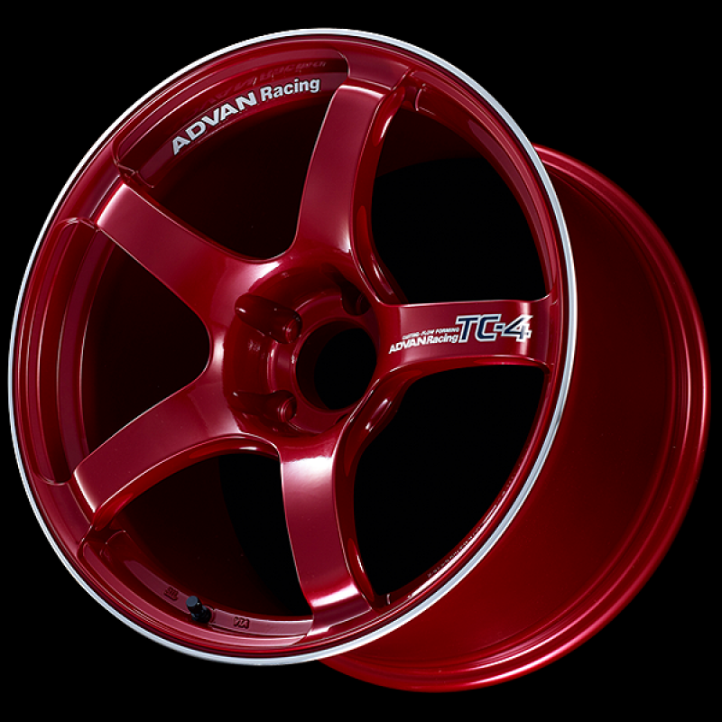 Advan TC4 18x7.5 / +48 Offset / 5x114.3 / 73mm Bore / Racing Candy Red and Ring